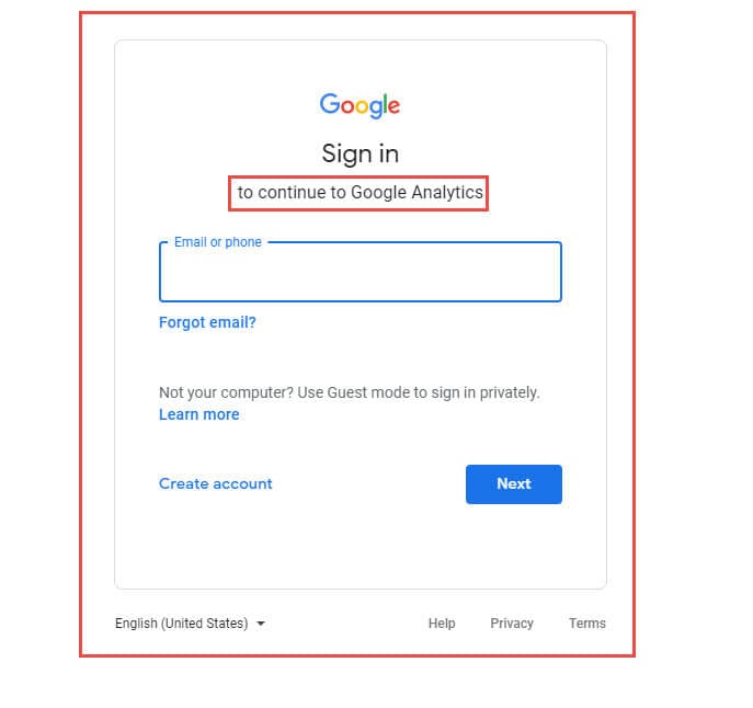 google analytics sign in