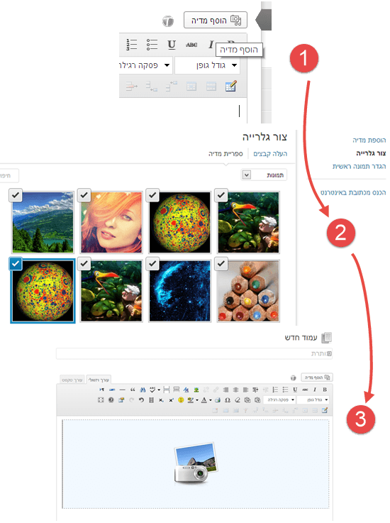 מדריך לבניית אתרים וורדפרס media-gallery