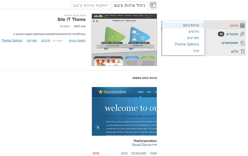 המדריך המלא לבניית אתרים בוורדפרס  wp-themes