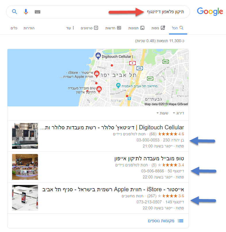 ביצוע Local SEO, קידום אתרים מקומי חיפוש ממוקד איזור